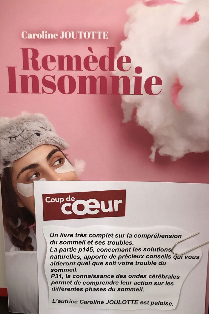 coup de coeur librairie Caroline joutotte remede insomnie